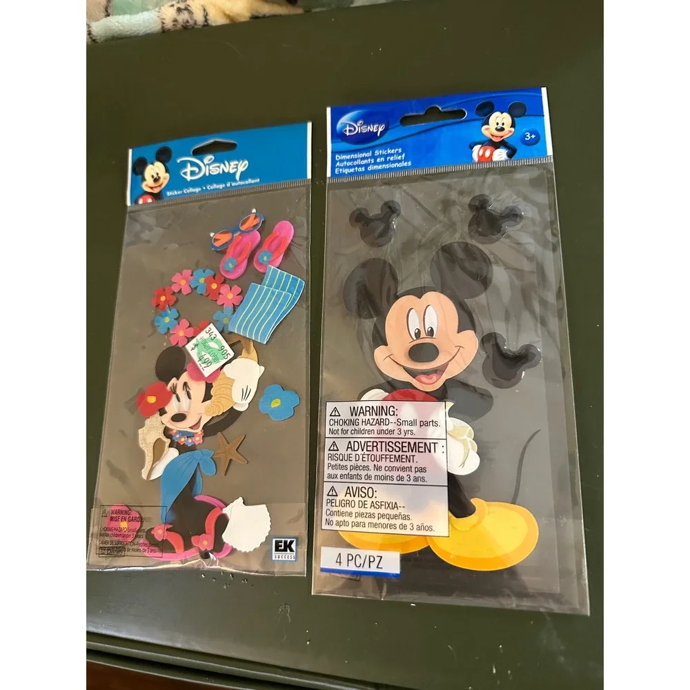 Disney Mickey Minnie Mouse Dimensional Stickers 2 Pk New Tropical Beach 3D Craft